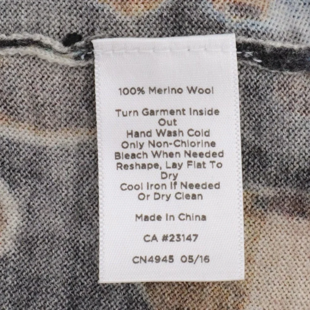 Talbots Woman Petites 1XP Merino Wool Sweater Animal Leopard Print Blue‎ Brown - Picture 9 of 9